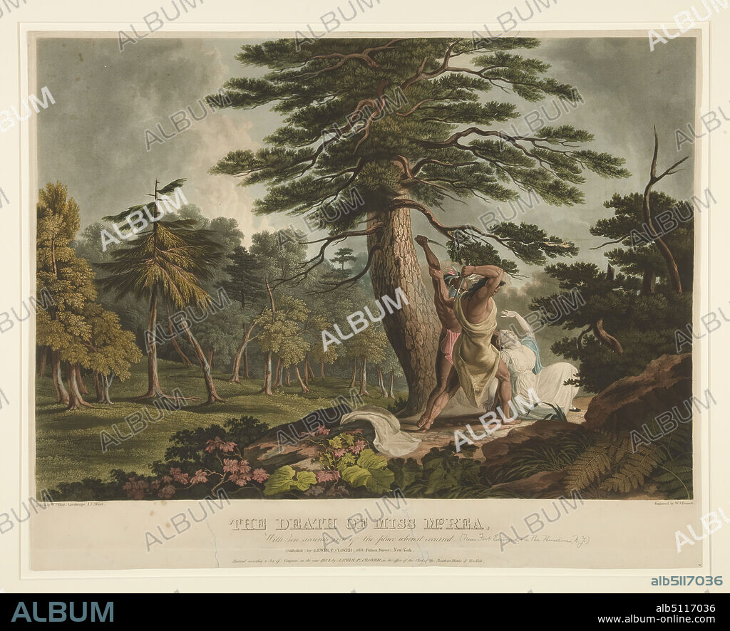 Artist: William James Bennett, American, 17871844, After: James Ward, American, 17681856, After: William Page, American, 18111885, The Death of Miss Mc Crea, Aquatint, image: 42.3 × 60 cm (16 5/8 × 23 5/8 in.), Made in United States, American, 19th century, Works on Paper - Prints.