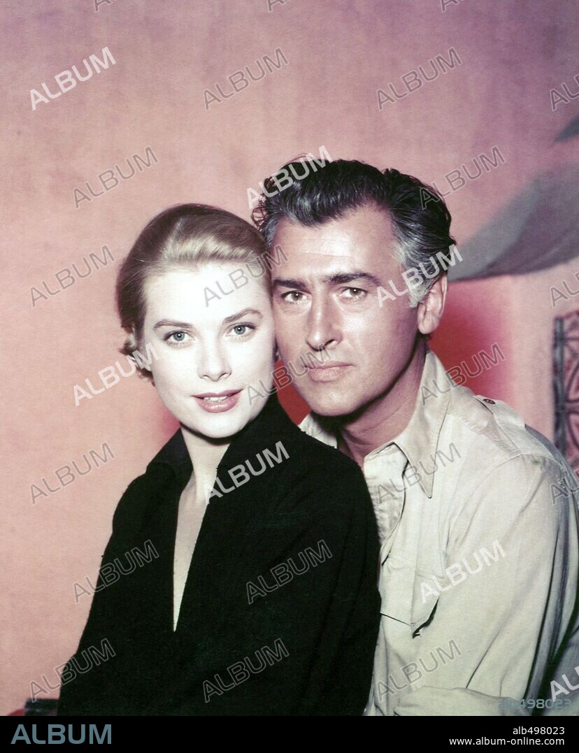 GRACE KELLY and STEWART GRANGER in GREEN FIRE, 1954, directed by ANDREW MARTON. Copyright M.G.M.