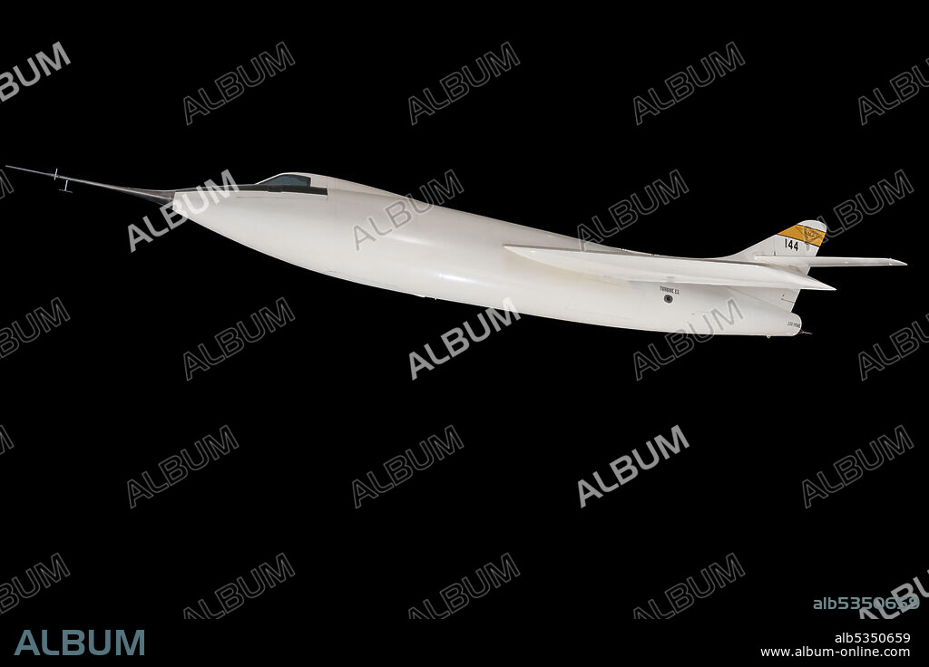 DOUGLAS AIRCRAFT COMPANY. White, US Navy, single-seat, rocket-powered supersonic aircraft. Piloted by A. Scott Crossfield, on November 20, 1953, the Douglas D-558-2 Skyrocket became the first aircraft to fly faster than Mach 2, twice the speed of sound. Air-launched from a U.S. Navy Boeing P2B-1S (B-29) the swept-wing, rocket-powered D-558-2 reached Mach 2.005 in a shallow dive at 18,898 meters (62,000 feet). The D-558 series of aircraft was developed by Douglas under the direction of Edward H. Heinemann for the U.S. Navy to explore transonic and supersonic flight. The National Advisory Committee for Aeronautics (NACA, the predecessor to NASA), used this Skyrocket, the second one built, to explore the flight characteristics of swept-wing aircraft. It set several other speed and altitude records before the program ended in 1956.