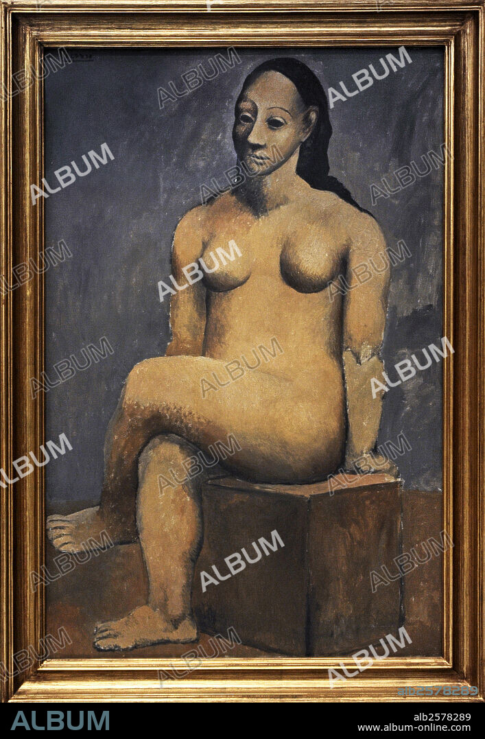 PABLO PICASSO. ARTE S. XX. ESPAÑA. PICASSO, Pablo Ruiz (Málaga,1881-Mougins, Francia,1973). Pintor español, el máximo exponente del arte del S. XX. "Desnudo sentado",1906. Galería Nacional de Praga. República Checa.