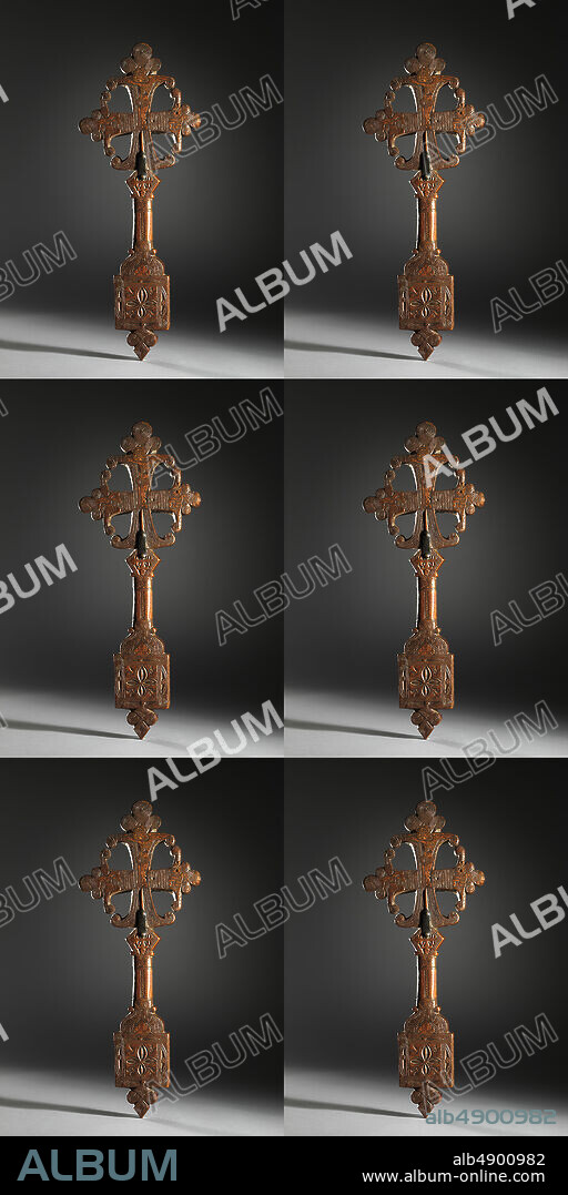 Hand Cross (mäsqäl qddase or yäan), Tigray region, 18th century, Ethiopia, Tigray region, Tigray region, Wood, H. 20.9 x W. 8.1 x D. 0.8 in. (53 x 20.5 x 2 cm), Wood-Sculpture.