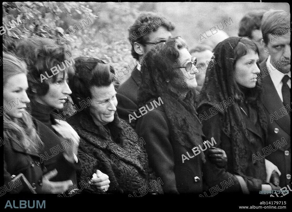 Jo Siffert's funeral, Friborg 1971; widow Simone Siffert-Guhl.