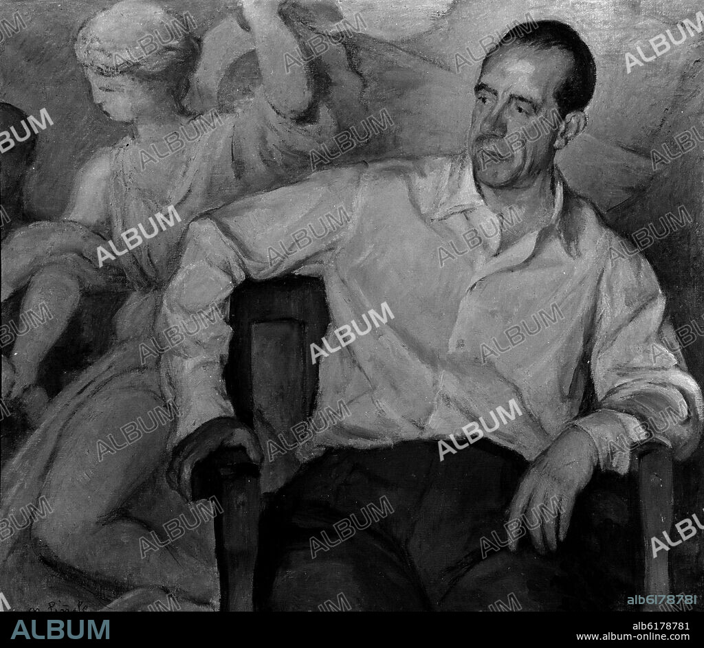 NICANOR PIÑOLE (1878-1978). RETRATO DEL ESCULTOR MANUEL ALVAREZ LOSADA.