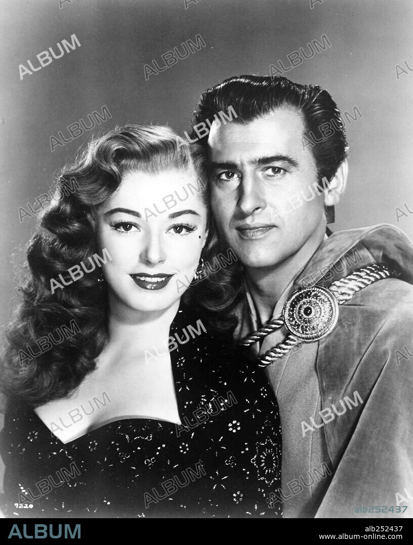 Eleanor Jane Parker and STEWART GRANGER. ELEANOR PARKER and STEWART GRANGER in SCARAMOUCHE, 1952, directed by GEORGE SIDNEY. Copyright M.G.M.