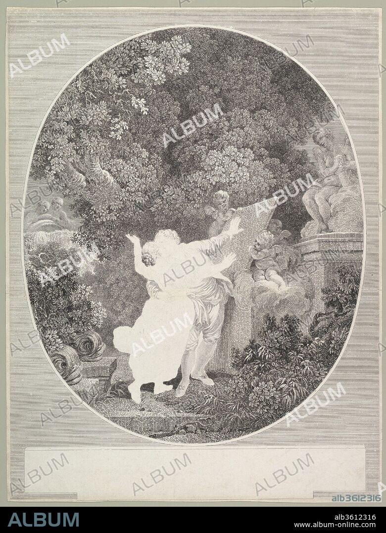 The Pledge of Love. Artist: After Jean Honoré Fragonard (French, Grasse 1732-1806 Paris); Jean Mathieu (French, 1732-1806). Dimensions: image: 22 11/16 x 17 5/16 in. (57.6 x 44 cm), trimmed to image. Date: 1786.
