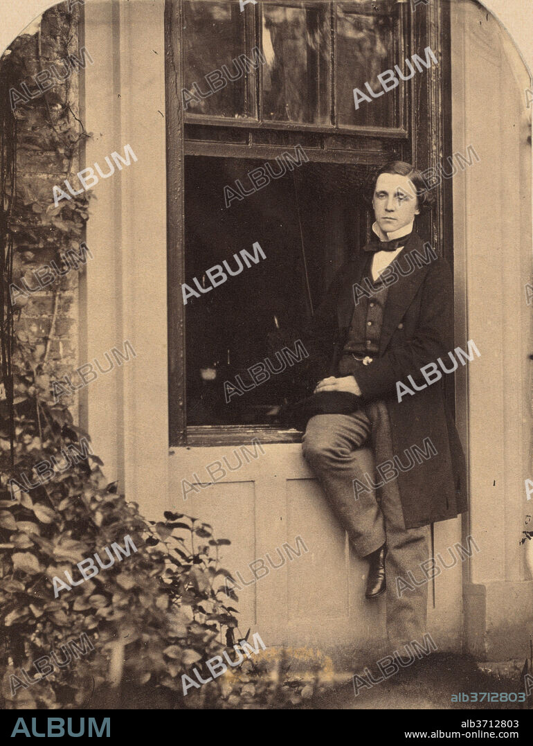 Lewis Carroll Seated on a Windowsill of the Old Rectory at Croft, Darlington, Yorkshire. Dated: 1857. Dimensions: sheet: 10.3 × 7.7 cm (4 1/16 × 3 1/16 in.)  mount: 29.6 × 23.1 cm (11 5/8 × 9 1/8 in.). Medium: albumen print.
