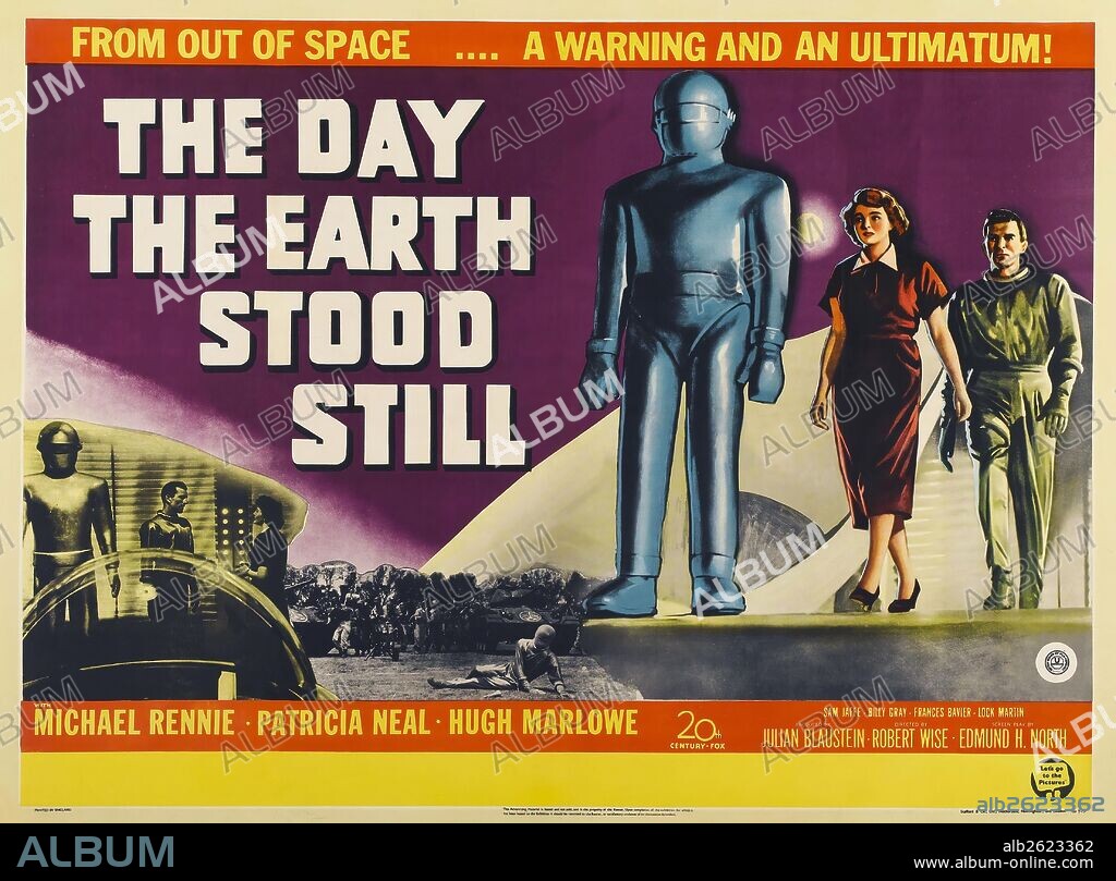 Poster of THE DAY THE EARTH STOOD STILL, 1951, directed by ROBERT WISE. Copyright 20TH CENTURY FOX.