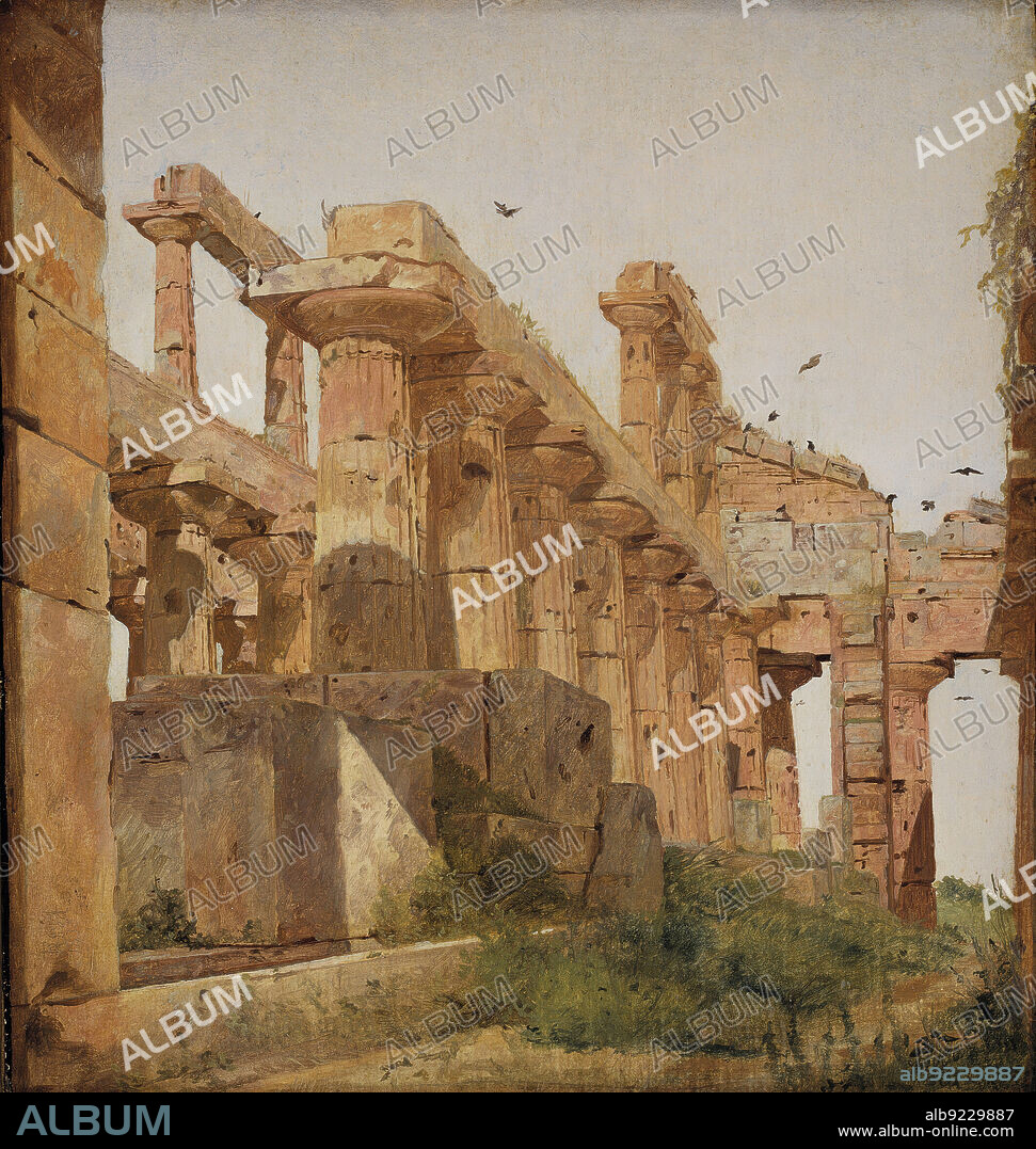 JORGEN PEDERSEN ROED. The Temple of Hera at Paestum, Italy;The so-called Temple of Poseidon at Paestum, 1838.