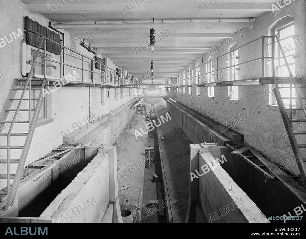 Naval tank, Engineering Building, University of Michigan, c1905.