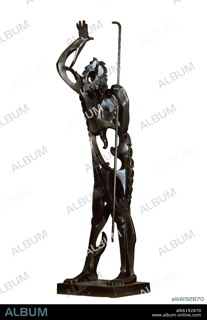 PABLO GARGALLO (1881-1934). ESCULTURA-EL GRAN PROFETA O SAN JUAN BAUTISTA-BRONCE CON PATINA DE HIERRO-H.235 CM-1933.