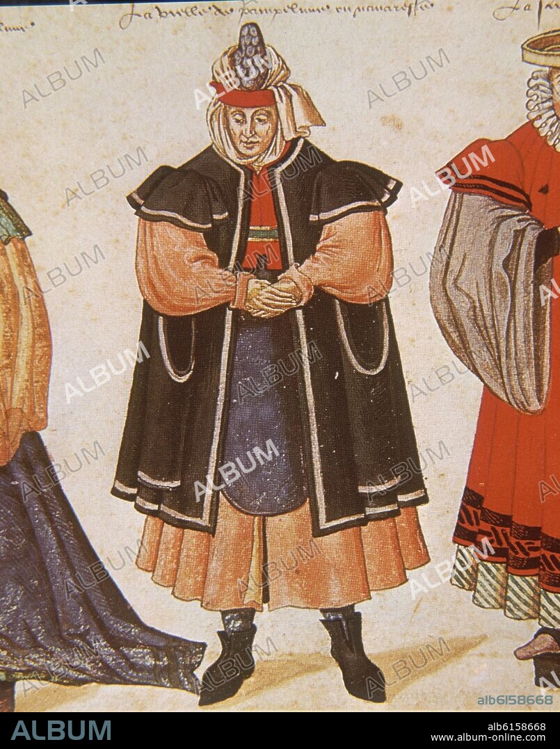 CHRISTOPHE WEIDITZ (1500-1559). ANCIANA DE PAMPLONA - 1529 - CODICE DE LOS TRAJES - TRACHTENBUCH - RENACIMIENTO ALEMAN.