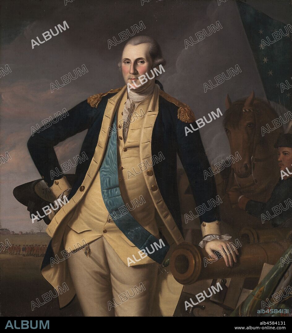 George Washington at the Battle of Princeton, c. 1779. Because Peale served under General Washington and befriended him during the Revolutionary War, he was an ideal candidate to compose this painting that commemorates one of Washington's most important early victories. Even the horse at the right appears impressed with Washington, at whom he gazes with pride. Peale's painting was instantly popular, and the artist produced several versions of it amid a rally of enthusiasm for the American cause. Some were commissioned by American colonists, others were ordered by Washington's admirers in France, Spain, Holland, Cuba, and even England. One of the most remarkable figures in early American history, Peale was interested in natural history and organized the first scientific expedition in the United States. Later, he opened one of the first financially successful museums in America, displaying stuffed animal specimens, fossils, shells, and a large selection of his portrait paintings.