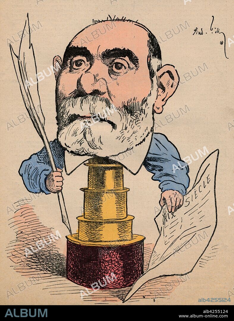 ANDRé GILL. 'Francisque Sarcey', c1880. Caricature of French journalist and drama critic Francisque Sarcey (1827-1899) with a monocular for a body.