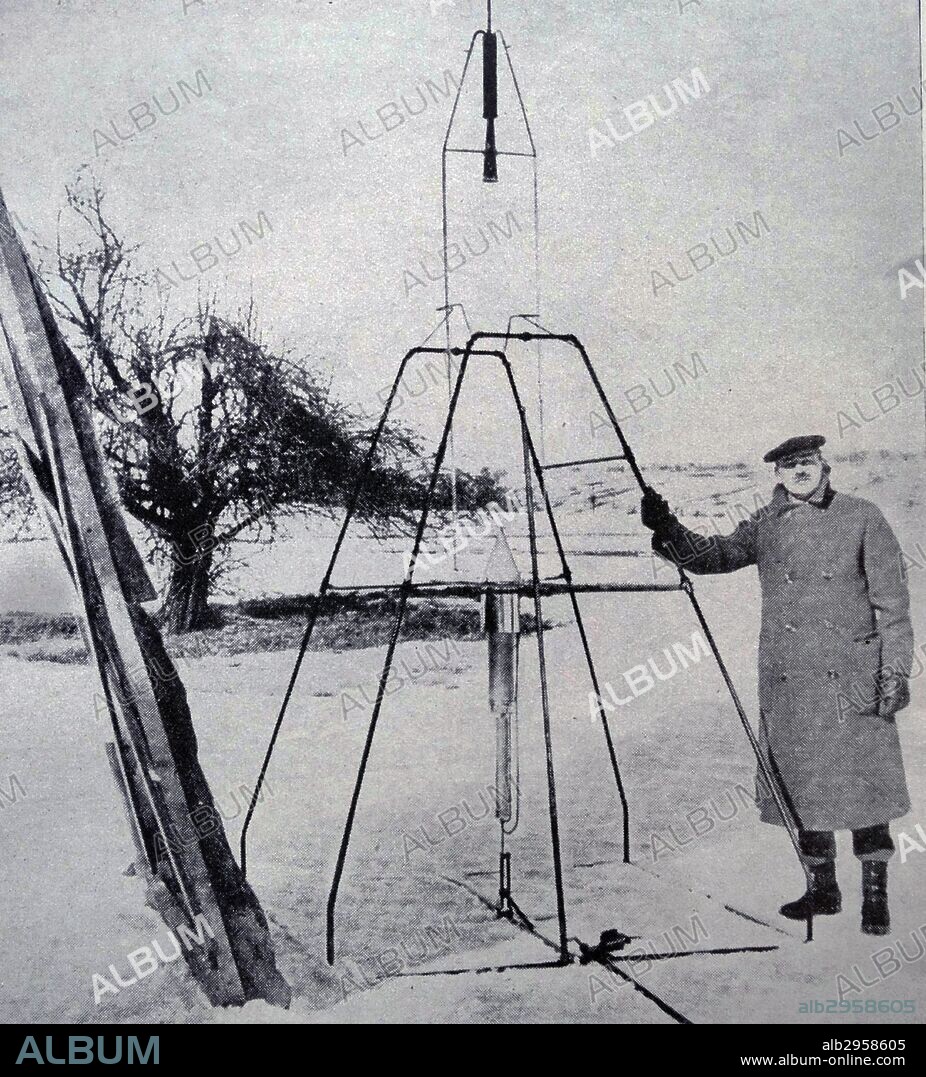 Robert Hutchings Goddard (October 5, 1882 – August 10, 1945) American Engineer, professor, physicist, and inventor who is credited with creating and building the world's first liquid-fueled rocket, who had been experimenting for a number of years with rockets, launched the world's first liquid-propelled rocket, which is shown here. It covered a distance of 184 ft. at an average speed of 64 m.p.h.