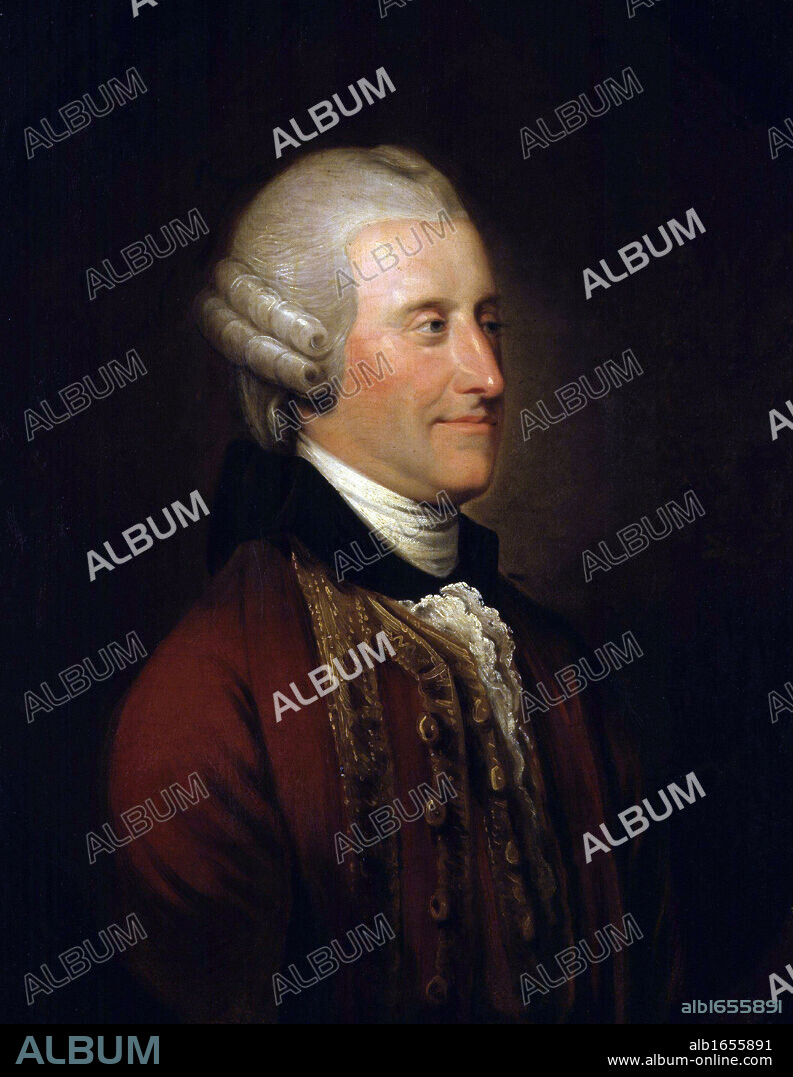 John Montagu, 4th Earl of Sandwich' (1718-1792) British aristocrat and politician, originator of the sandwich.  Cook named Sandwich Islands after him. Johann Zoffany or Zauffelij (1733-1810) German painter, active mainly in England.
