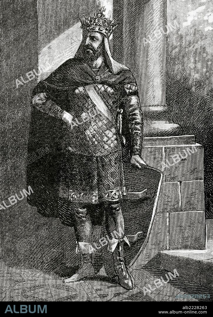 LEOVIGILDO (m. 586). Rey visigodo de 572-586. Grabado.