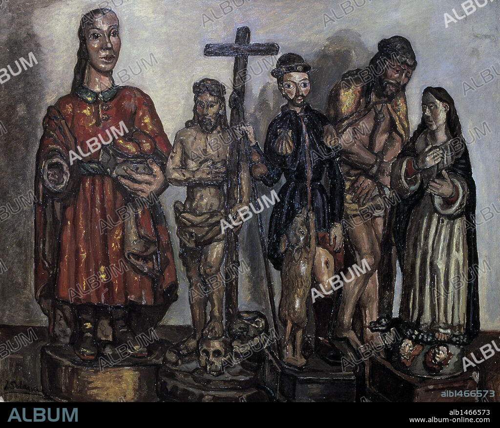 JOSÉ GUTIERREZ SOLANA. ARTE S. XX. ESPAÑA. JOSE GUTIERREZ SOLANA (1886-1945). Pintor y escritor español. "SANTOS DE PUEBLO" (1929). Fundación Mapfre. Madrid.