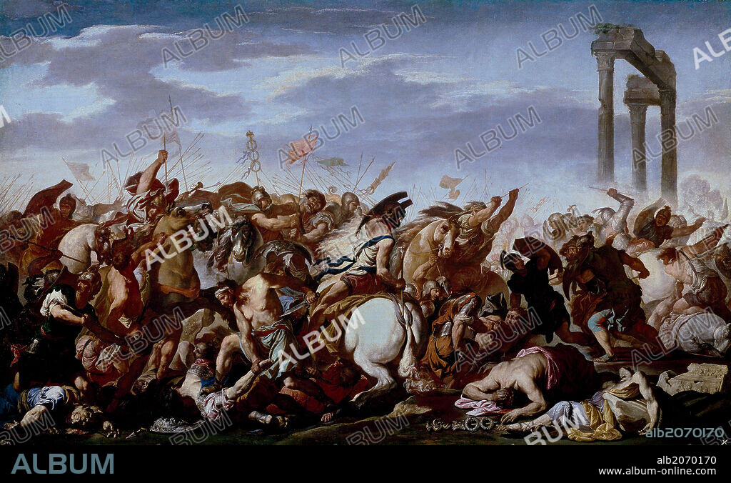 Aniello Falcone / 'Battle', 17th century, Italian School, Canvas, 133 cm x 215 cm, P00139.