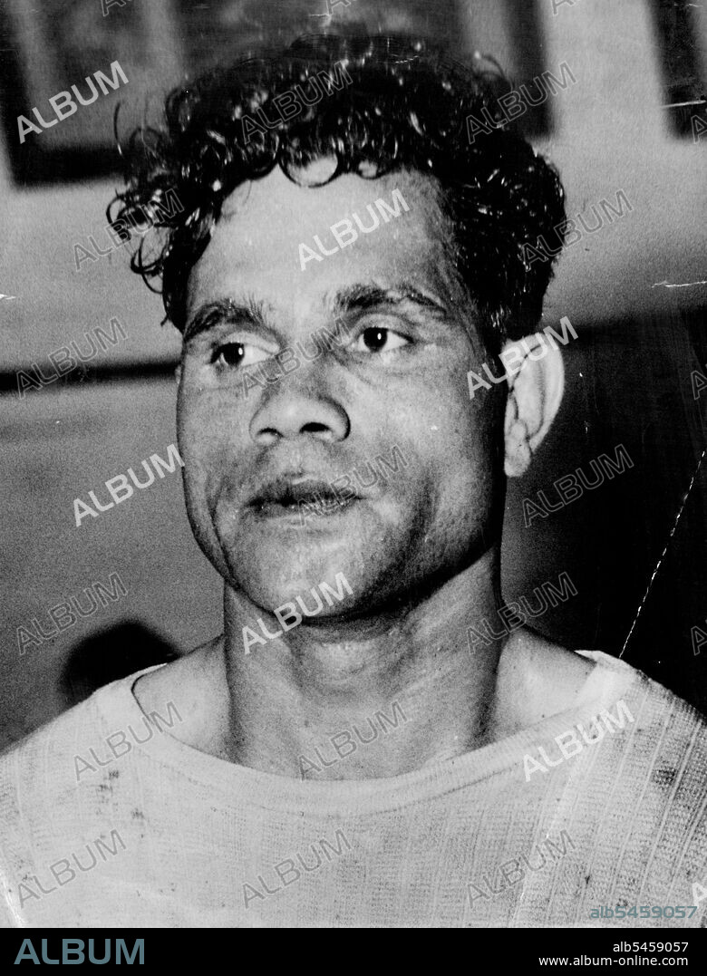 The fighting face of Australian lightweight champion Jack Hassen, who will meet Mexican "Baby" Ortiz at Sydney stadium tonight. May 15, 1950.