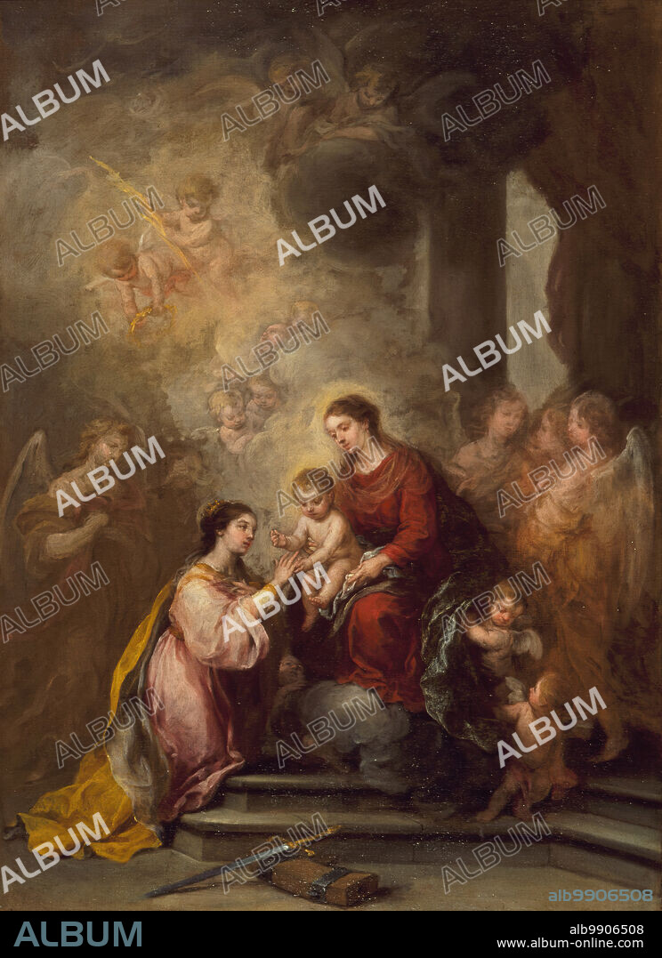 BARTOLOME ESTEBAN MURILLO. The Mystic Marriage of Saint Catherine, between 1680 and 1682.