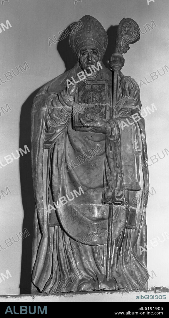 ESTEBAN JORDAN (1530-1598). ESCULTURA FUNERARIA DEL OBISPO JUAN DE SAN MILLAN - 1581 - RENACIMIENTO ESPAÑOL - FOTOGRAFIA EN BLANCO Y NEGRO - AÑOS 60 -.