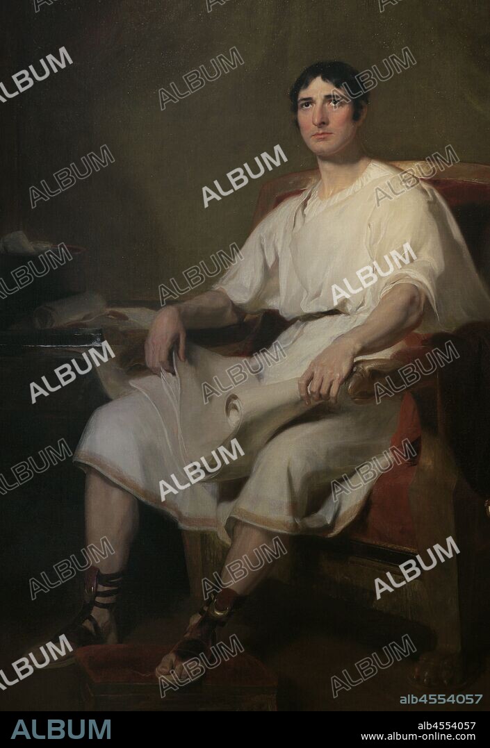 John Philip Kemble (1757-1823). Actor inglés. Retrato de John Philip Kemble como Catón,1812. Obra realizada por el pintor británico Sir Thomas Lawrence (1769-1830). Oleo sobre lienzo,1812. Detalle. National Portrait Gallery. Londres. Inglaterra.