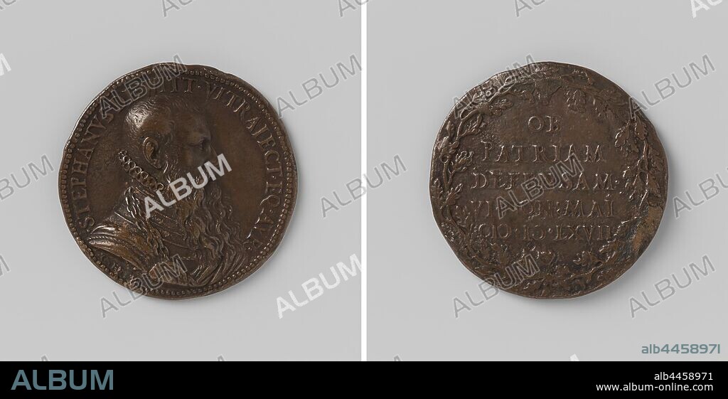 Steven de Witt from Utrecht beats the troops of Brederode led by Jan van Renesse at the Vreeswijk redoubt, Bronze Medal. Front: man's bust inside the inside. Reverse: inscription within the wreath, Vreeswijk, Steven de Witt, Johan van Renesse, Claude Frémy, Belgium, 2-May-1615 - 2-May-1625, bronze (metal), founding, d 4.2 cm × w 20.34 gr.