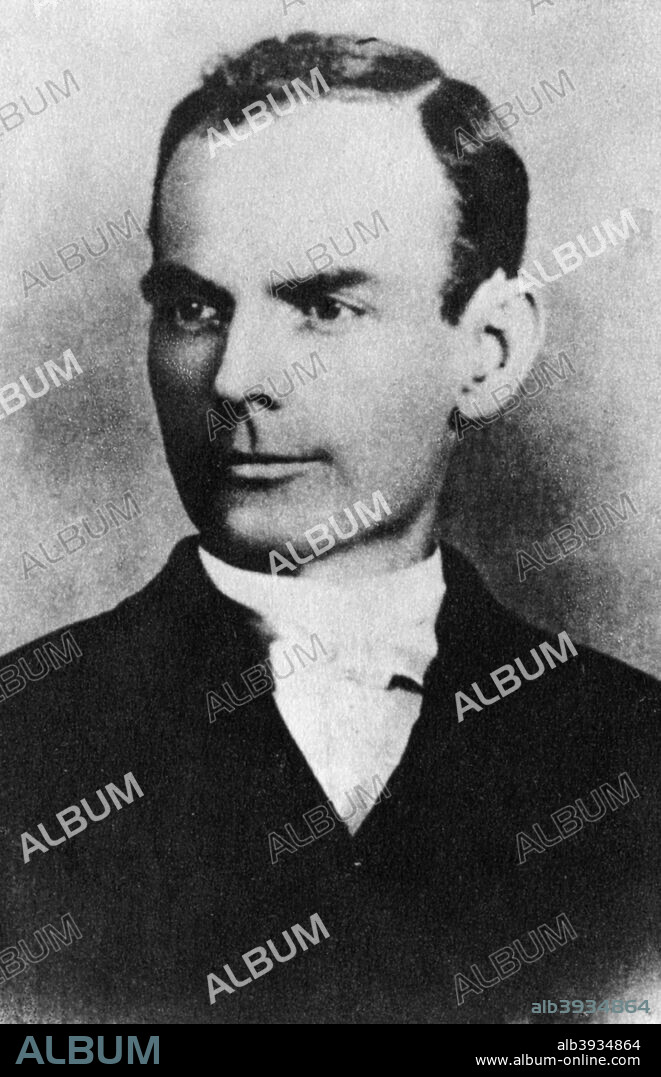 James Younger, American outlaw, c1869-1876 (1954). Together with his brothers Cole, John and Bob, James Younger formed part of the notorious James-Younger gang, with Jesse and Frank James. The gang robbed banks, stagecoaches and trains across the West between 1869 and 1876. John was killed in a gunfight with Pinkertons agents in 1874. The surviving three Youngers were wounded and captured by a posse after the gang robbed a bank in Northfield, Minnesota on 7th September 1876. All three were sentenced to life mprisonment after pleading guilty to their crimes in order to avoid hanging. James was paroled in 1901 but committed suicide the following year because the terms of his parole did not permit him to marry the woman he had become engaged to. A print from the Pictorial History of the Wild West, by James D Horan and Paul Sann, Spring Books, London, 1954.