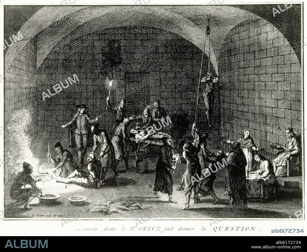 INQUISICION-TORMENTO DE LA GARRUCHA CON AGUA Y FUEGO-CASTIGO.