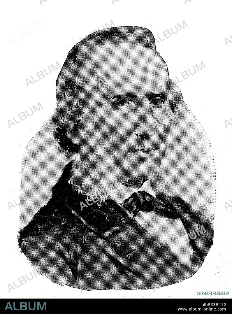 Philipp Eduard Devrient, August 11, 1801 - October 4, 1877, a German actor, singer of the vocal register bass-baritone, and theater director / Philipp Eduard Devrient, 11. August 1801 - 4. Oktober 1877, ein deutscher Schauspieler, S§nger der Stimmlage Bassbariton und Theaterleiter, Historisch, historical, digital improved reproduction of an original from the 19th century / digital restaurierte Reproduktion einer Originalvorlage aus dem 19. Jahrhundert, Originaldatum nicht bekannt.