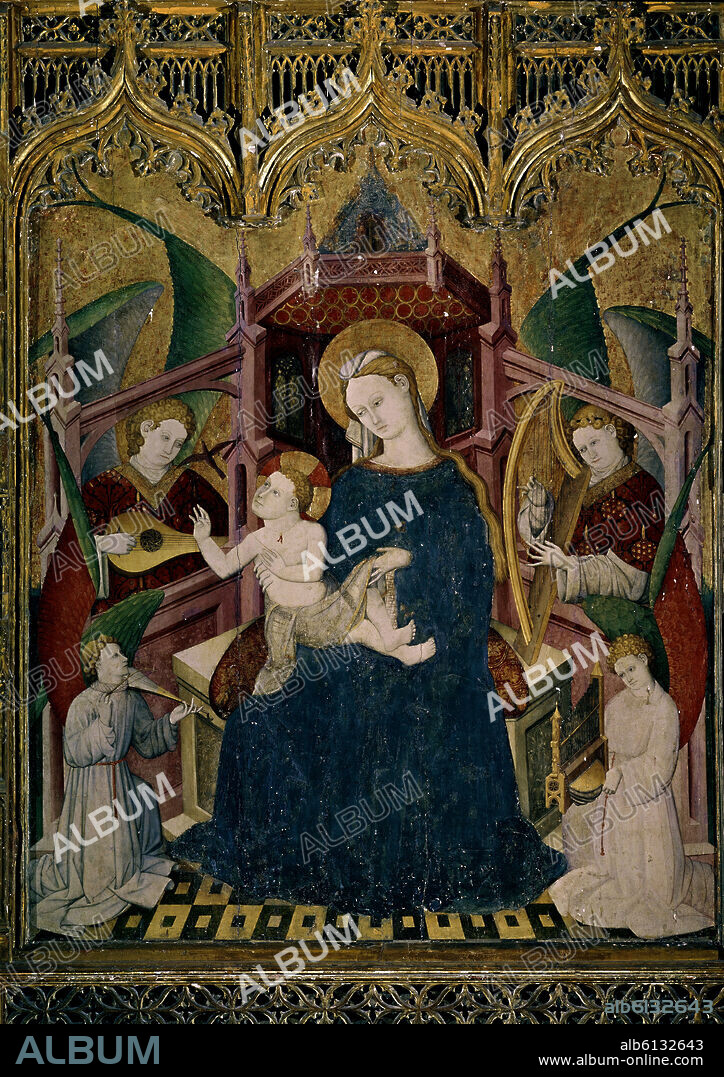 NICOLAS FRANCES (1424-1468). RETABLO DE LA VIDA DE LA VIRGEN Y SAN FRANCISCO - DETALLE CENTRAL - 1445-1450 - OLEO;TEMPLE/TABLA - GOTICO INTERNACIONAL - CONJUNTO 59698.