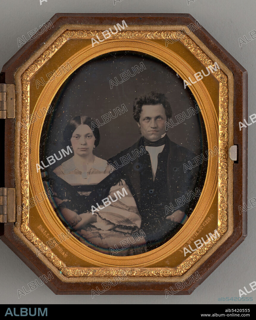 JAMES PRESLEY BALL and JAMES PRESLEY BALL & THOMAS. Untitled (Portrait of Man and Woman), 1855. Daguerreotype.