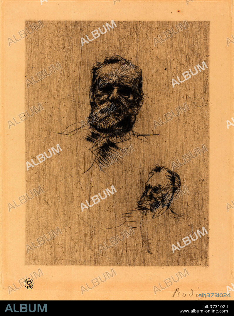 AUGUSTE RODIN. Victor Hugo, De Face. Dated: 1886. Medium: drypoint.