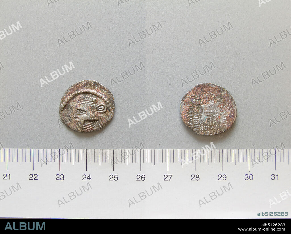 Ruler: Pakoros II, 78 - 105, Mint: Ecbatana, 1 Drachm of Pakoros II from Ecbatana, 78105, Silver, 3.50 g, 12:00, 20.7 mm, Made in Ecbatana, Media, Parthian, 1st century2nd century A.D., Numismatics.
