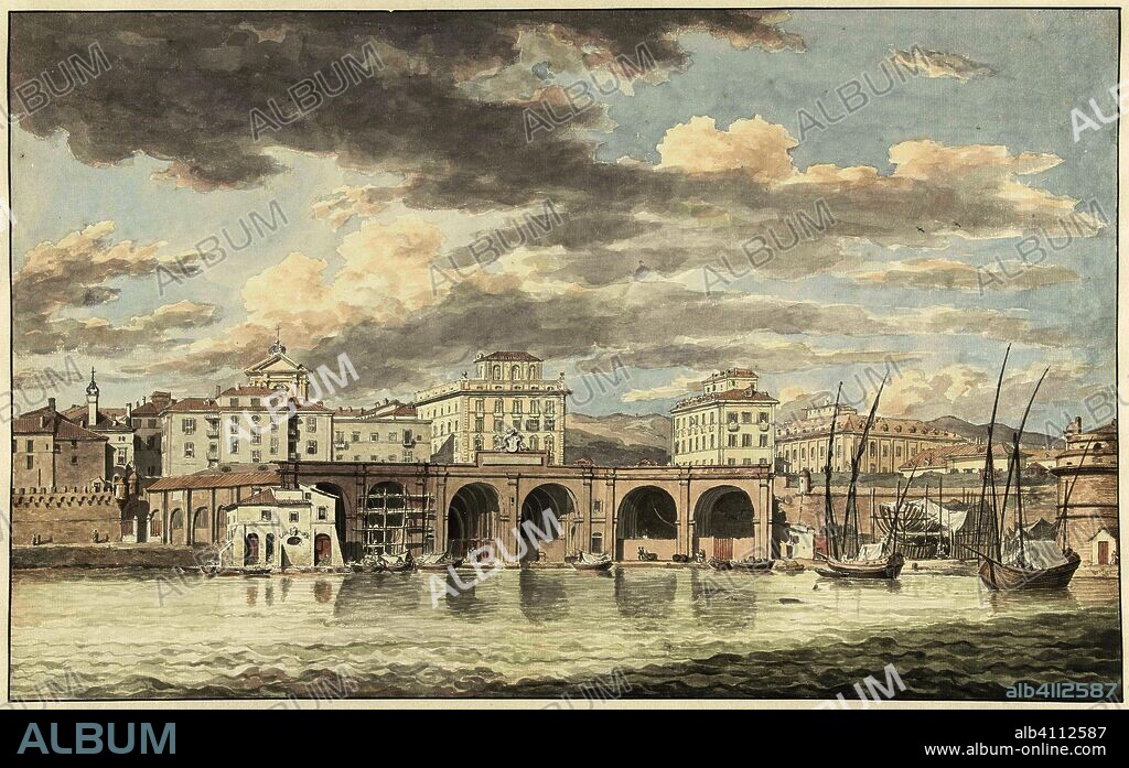 The port of Civitavecchia. Draughtsman: Jean Grandjean. Dating: 6-Jul-1779 - 17-Jul-1779. Measurements: h 326 mm × w 522 mm.