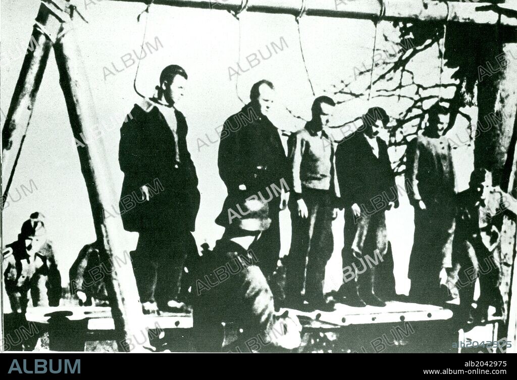 Partisans executed by German army during the invasion of Russia in 1941.