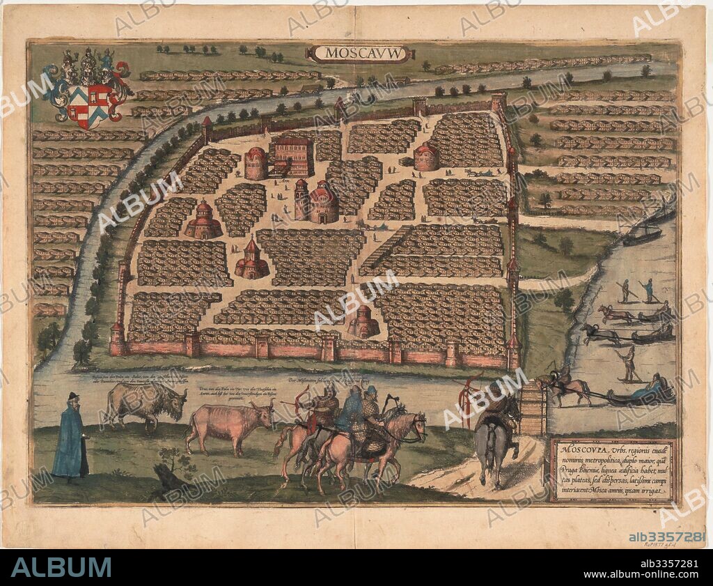 FRANS HOGENBERG. Map of Moscow of the 16th century (From: Civitates orbis terrarium).