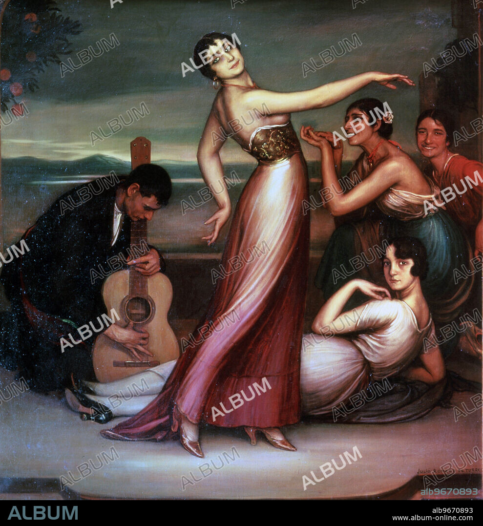 JULIO ROMERO DE TORRES. ROMERO DE TORRES , JULIO. PINTOR ESPAÑOL . CORDOBA 1874 - 1930. LAS ALEGRIAS , 1917. MUSEO ROMERO DE TORRES . CORDOBA.