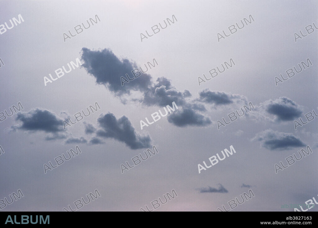 Cloud forms classic Watery sky altostratus with cumulus clouds below Tucson, Arizona.