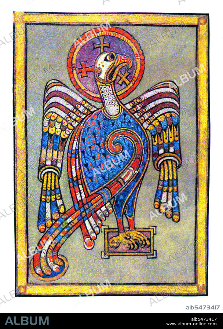 The Book of Kells (Irish: Leabhar Cheanannais) (Dublin, Trinity College Library, MS A. I. (58), sometimes known as the Book of Columba) is an illuminated manuscript Gospel book in Latin, containing the four Gospels of the New Testament together with various prefatory texts and tables. It was created by Celtic monks ca. 800 or slightly earlier. The text of the Gospels is largely drawn from the Vulgate, although it also includes several passages drawn from the earlier versions of the Bible known as the Vetus Latina. It is a masterwork of Western calligraphy and represents the pinnacle of Insular illumination. It is also widely regarded as Ireland's finest national treasure. The illustrations and ornamentation of the Book of Kells surpass that of other Insular Gospel books in extravagance and complexity. The decoration combines traditional Christian iconography with the ornate swirling motifs typical of Insular art. Figures of humans, animals and mythical beasts, together with Celtic knots and interlacing patterns in vibrant colours, enliven the manuscript's pages. Many of these minor decorative elements are imbued with Christian symbolism and so further emphasise the themes of the major illustrations. The manuscript today comprises 340 folios and, since 1953, has been bound in four volumes. The leaves are on high-quality calf vellum, and the unprecedentedly elaborate ornamentation that covers them includes ten full-page illustrations and text pages that are vibrant with decorated initials and interlinear miniatures and mark the furthest extension of the anti-classical and energetic qualities of Insular art. The Insular majuscule script of the text itself appears to be the work of at least three different scribes. The lettering is in iron gall ink, and the colours used were derived from a wide range of substances, many of which were imports from distant lands. The manuscript takes its name from the Abbey of Kells that was its home for centuries. Today, it is on permanent display at the Trinity College Library, Dublin.