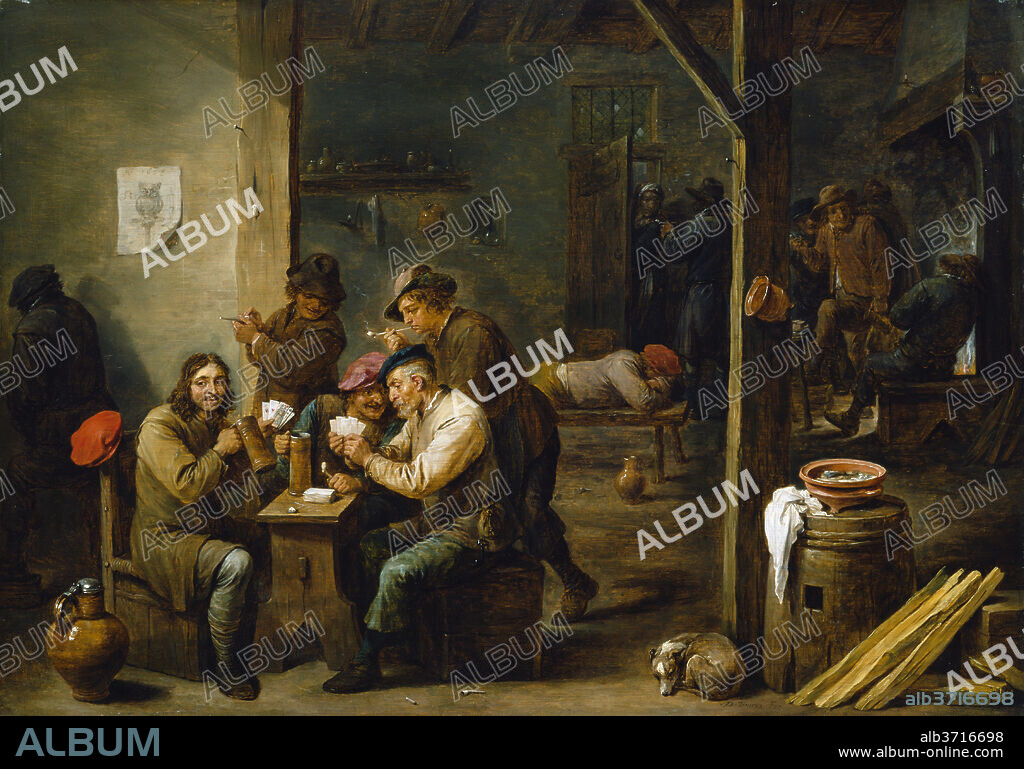DAVID II TENIERS. Tavern Scene. Dated: 1658. Dimensions: overall: 48.7 x 68.7 cm (19 3/16 x 27 1/16 in.)  framed: 69.2 x 89.5 cm (27 1/4 x 35 1/4 in.). Medium: oil on panel.