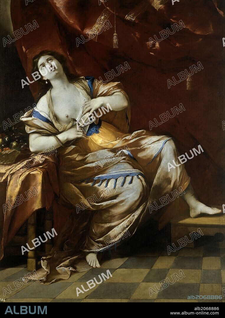 Andrea Vaccaro / 'Cleopatra dándose muerte', 17th century, Italian School, Canvas, 199 cm x 150 cm, P00473.