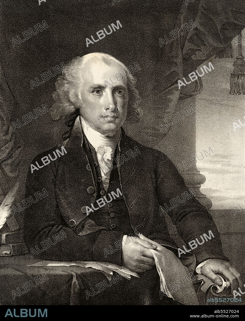 James Madison (1751-1836), Fourth President of the United States 1809-17, lithograph on paper, Nicolas Eustache Maurin, 1828.