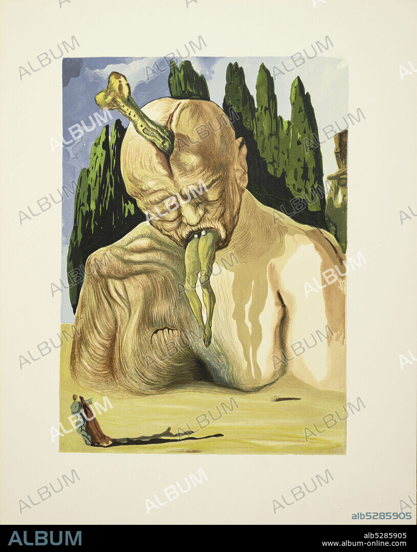 SALVADOR DALÍ. Inferno Canto 27. Illustration to the Divine Comedy by Dante Alighieri.