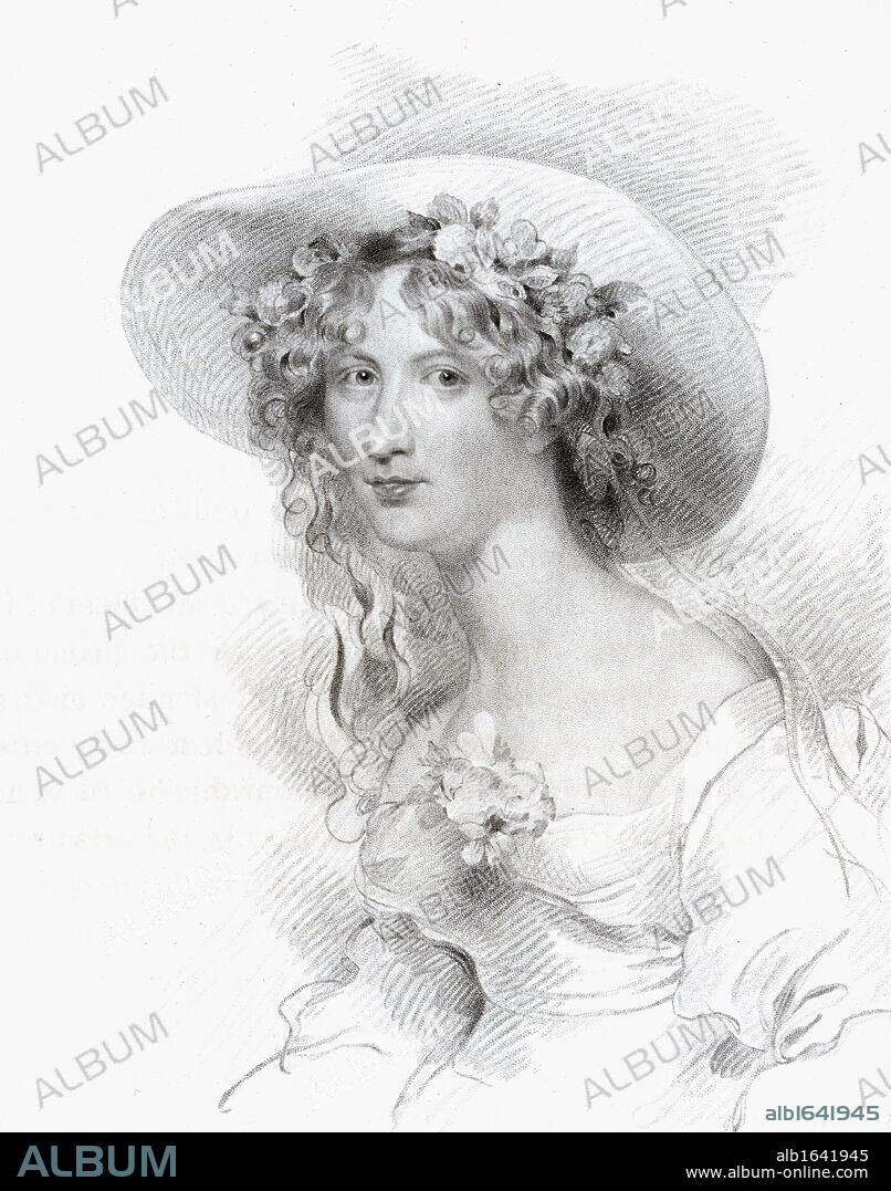 Anna Maria Porter 1780 to 1832 English poet novelist and sister of Jane Porter Engraved by T Woolnoth after G Harlowe From the book National Portrait Gallery volume V published c 1835.