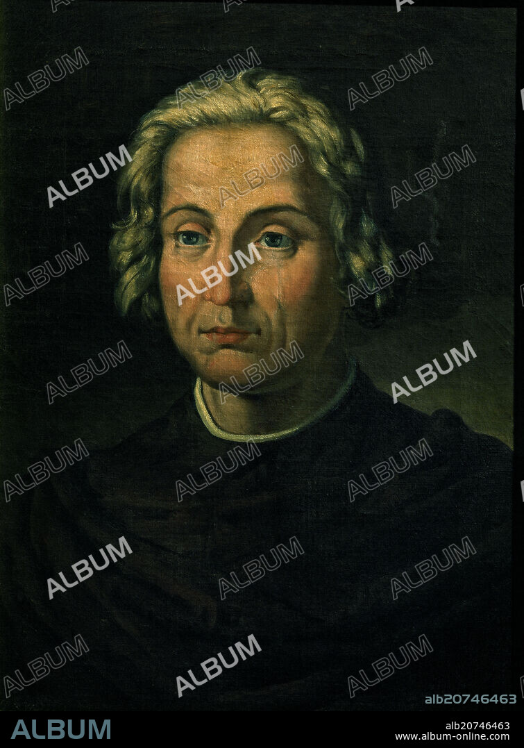 VALERIANO DOMÍNGUEZ BÉCQUER. RETRATO DE CRISTOBAL COLON - 1451/1506 - SIGLO XIX.