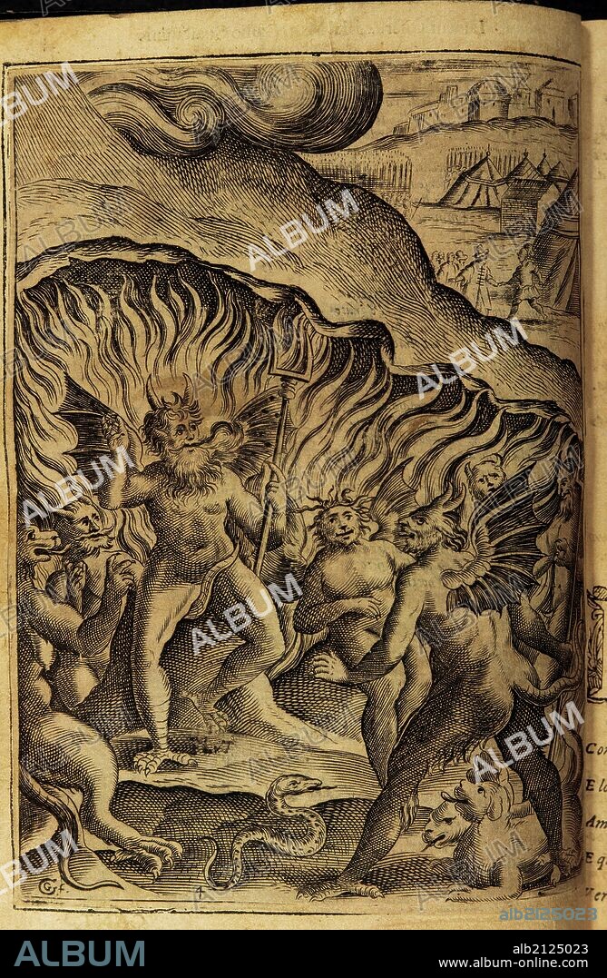 Torquato Tasso (1544-1595). Italian poet. La Gerusalemme Liberata (Jerusalem Delivered), 1580. Hell. Engraving.