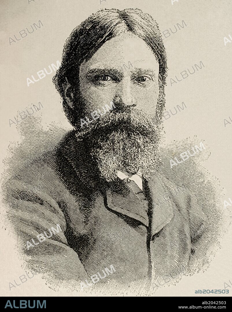 Hubert von Herkomer fue un pintor alemán nacido en 1849 y muerto en 1914. Grabado de "La Ilustración Artística, año 1888".