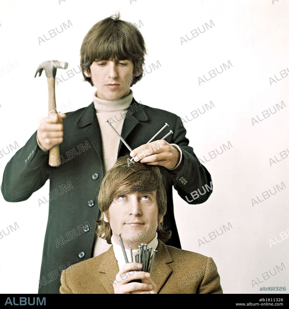 Jan 01, 1965 - London, England, UK - Members of The Beatles, GEORGE HARRISON and JOHN LENNON. One of the most commercially successful and critically acclaimed bands in the history of popular music, the Beatles led the mid-1960s musical 'British Invasion' into the United States. Landing on these shores on February 7, 1964, they literally stood the world of pop culture on its head, setting the musical agenda for the remainder of the decade. (Credit Image: © Keystone Pressedienst/ZUMA Press). 1965