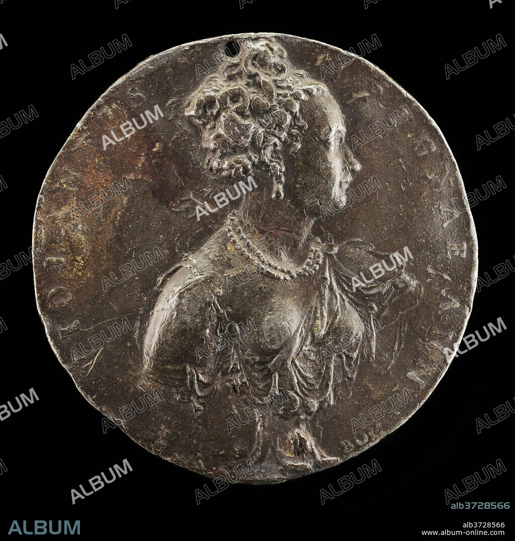 GIOVANNI BATTISTA CAMBIO, CALLED BOMBARDA. Violante Brasavola, Wife of Giambattista Pigna. Dated: late 16th century. Dimensions: overall (diameter): 7.11 cm (2 13/16 in.)  gross weight: 63.25 gr (0.139 lb.). Medium: lead.